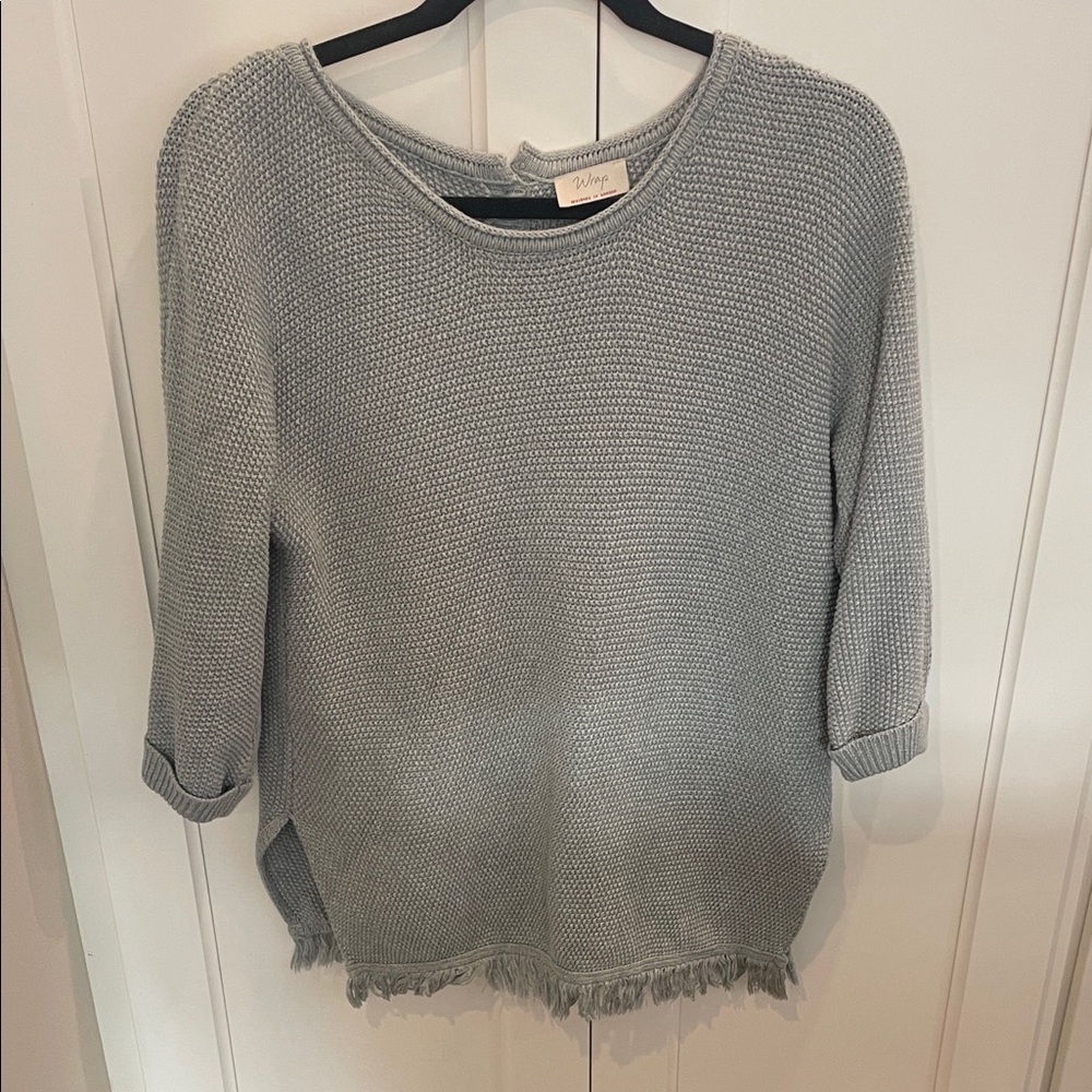 Wrap London Textured Gray Crew Neck Sweater